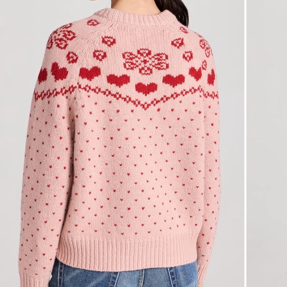 NWT The Great Sweetheart Pullover sweater. Size 1. Pink with red hearts. - Picture 4 of 9